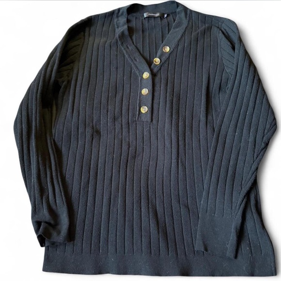 Other - Black Women’s Ribbed Henley Sweater